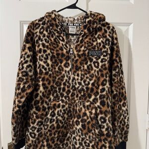 PINK Victoria's Secret Sherpa Quarter Zip Hoodie